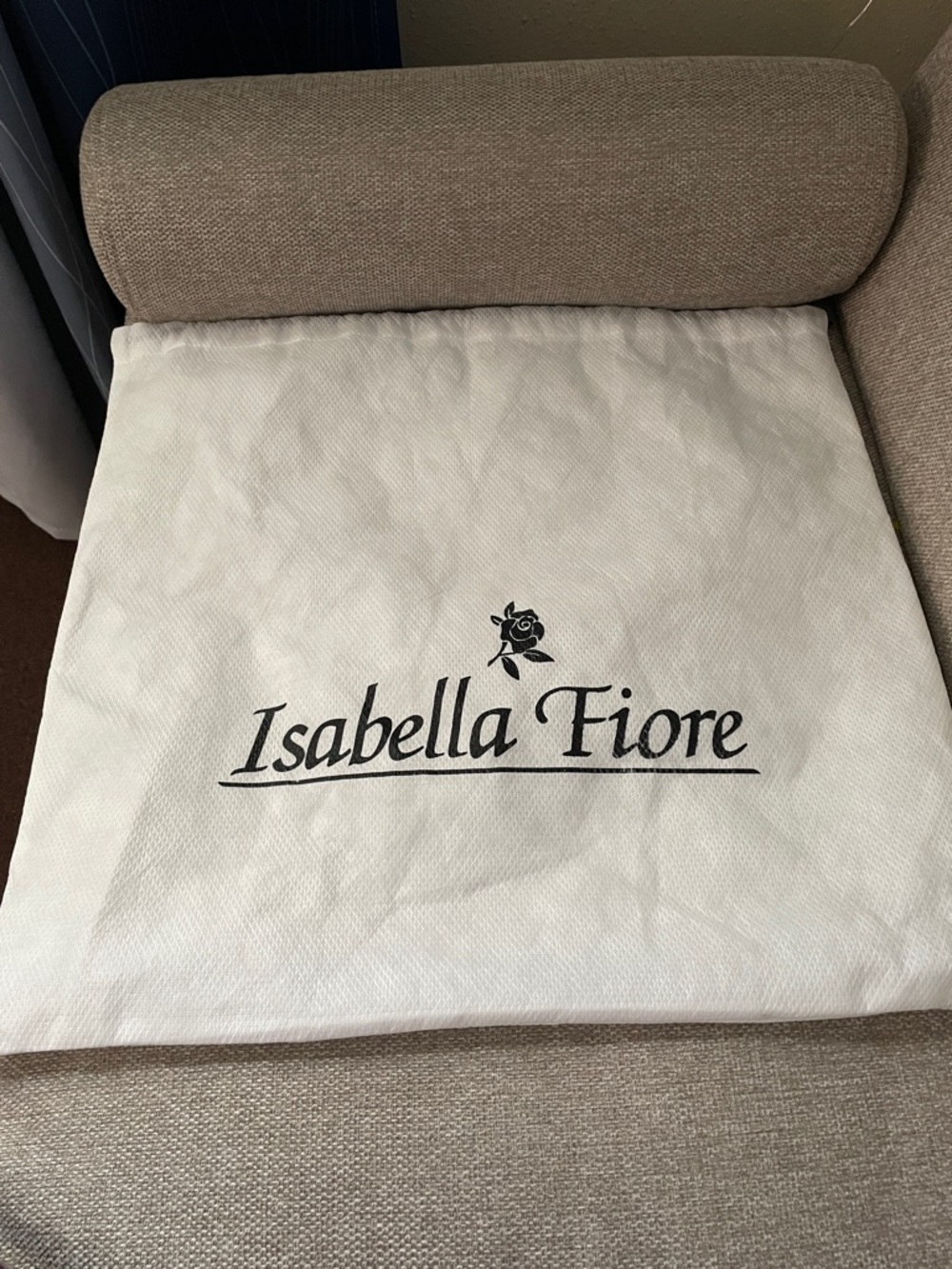 Isabella Fiore White Dust Bag with Black Logo